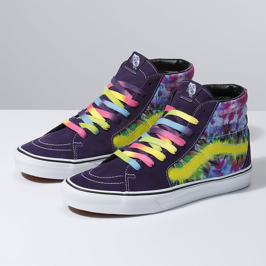 Vans Bayan Spor Ayakkabı Tie Dye Sk8-Hi Beyaz | 18843-346